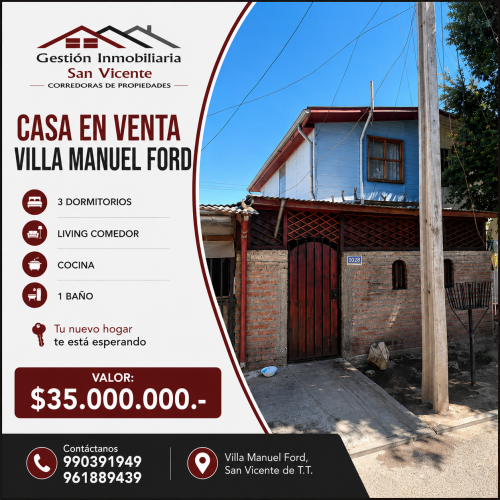 Casa en Venta Villa Manuel Ford
