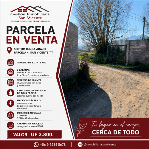 Parcela en Venta Tunca Abajo