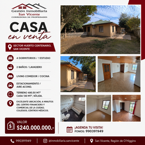 Casa en Venta Sector Huerto Centenario